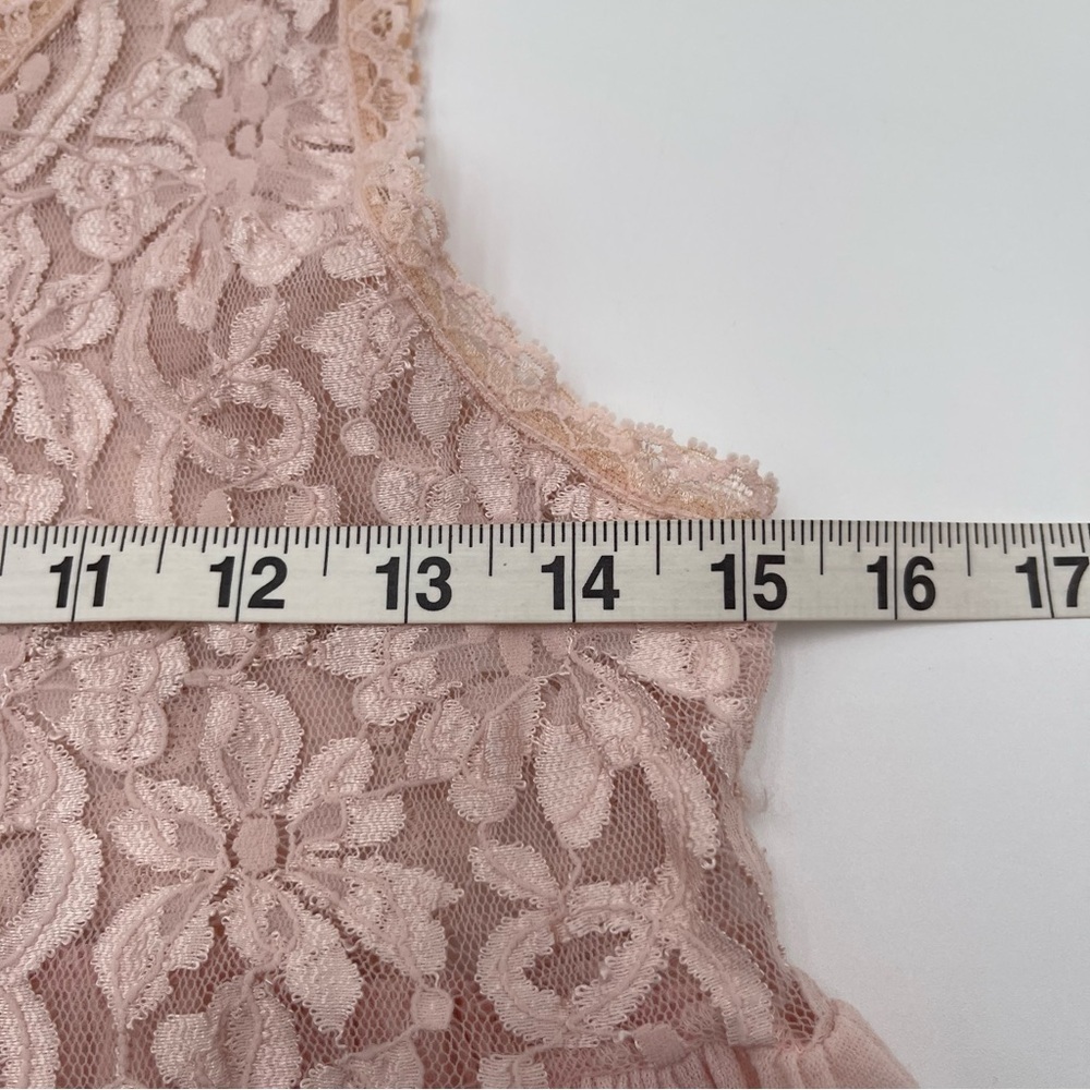 Vtg California Dynasty Pink Babydoll Cami Tank Top Womens Med Lace Floral 90s - Picture 10 of 12
